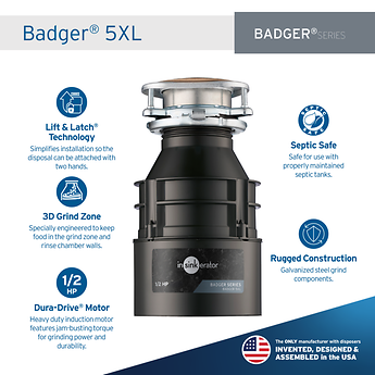 Badger 5XL Garbage Disposal: Sink Disposal | InSinkErator